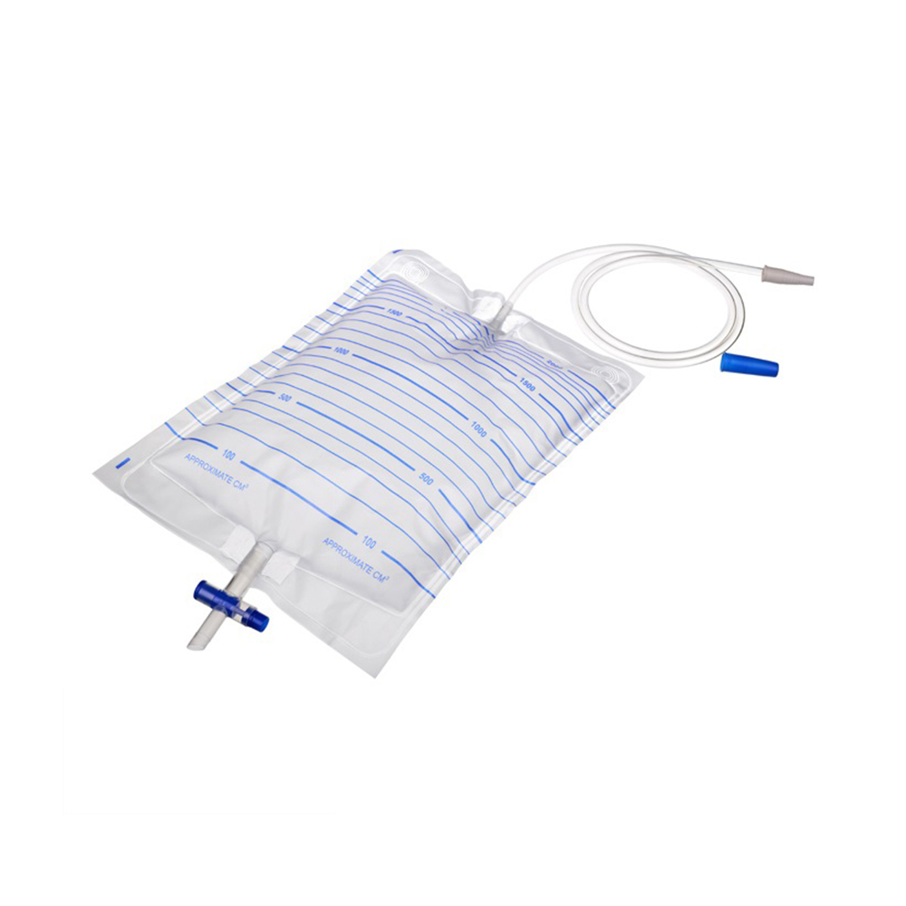 KBN002 Disposable Plastic Urine Bag For Adult With T Valve