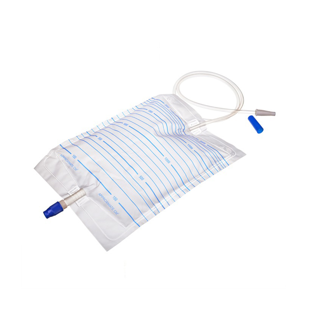 KBN001 Disposable Plastic Urine Bag For Adult With Push-pull Valve