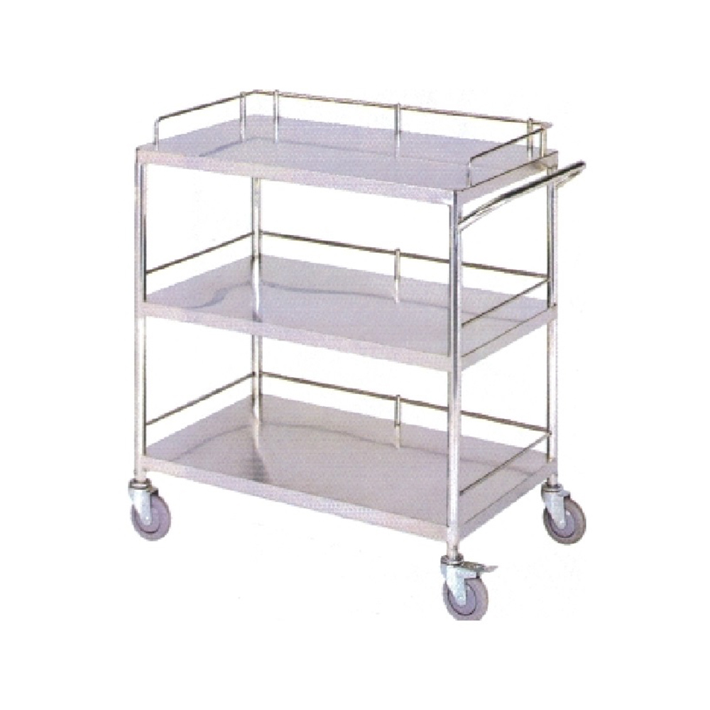 LTFT14 Crooked Handrail Treatment Trolley with Three Shelves